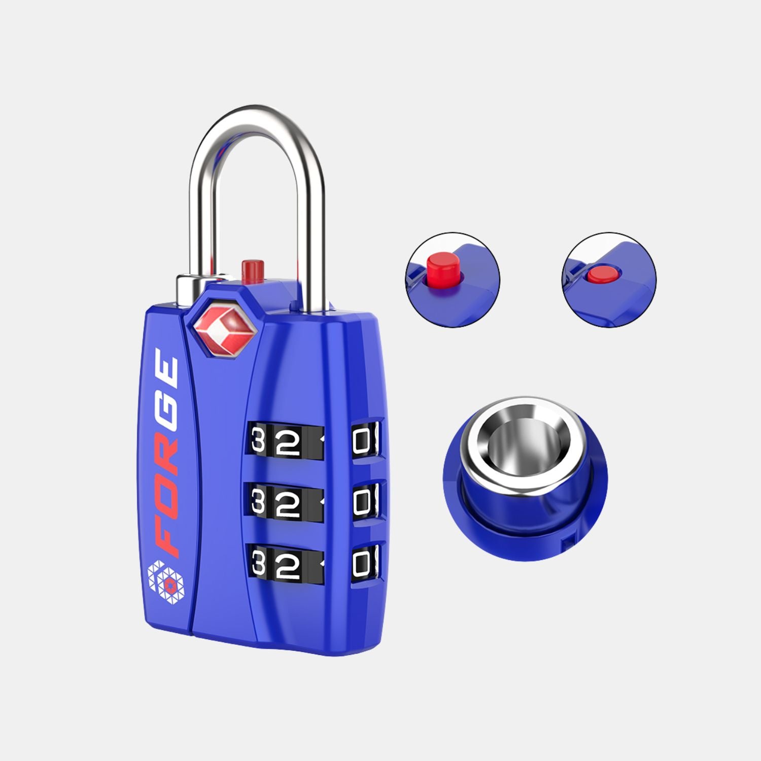 TSA-Approved Luggage Locks: 3-Digit Combination, Open Alert Indicator, Blue 2 Locks