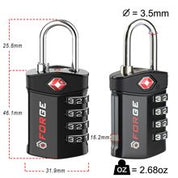 TSA Approved 4-Digit Combination Locks for Luggage and Suitcases. Open Alert, Alloy Body. 4 colors 4 pk.