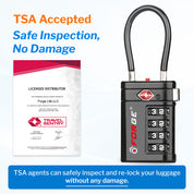 Forge TSA Approved Luggage Locks 4 Digit Combination TSA Travel Locks with TSA008, Open Alert Indicator, Zinc Alloy Body for Luggage, Suitcase, Backpack, and More. Black 4 Locks.