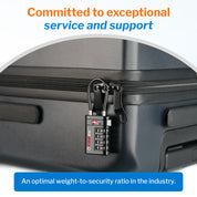 Forge TSA Approved Luggage Locks 4 Digit Combination TSA Travel Locks with TSA008, Open Alert Indicator, Zinc Alloy Body for Luggage, Suitcase, Backpack, and More. Black 4 Locks.