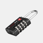 Dual-Opening TSA Approved Luggage Lock: Key or Combination Access, Heavy Duty. 6 Black Locks