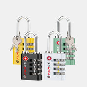 Dual-Opening TSA Approved Luggage Lock: Key or Combination Access, Heavy Duty. 4 Color Locks