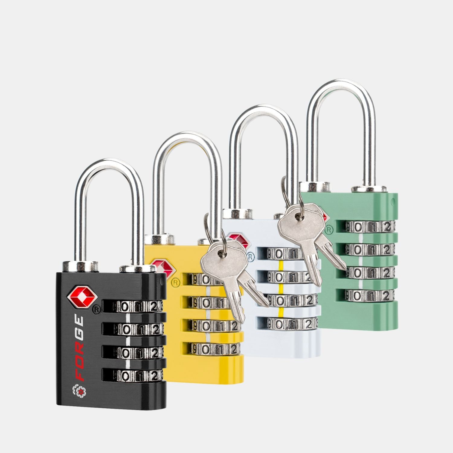 Dual-Opening TSA Approved Luggage Lock: Key or Combination Access, Heavy Duty. 4 Color Locks