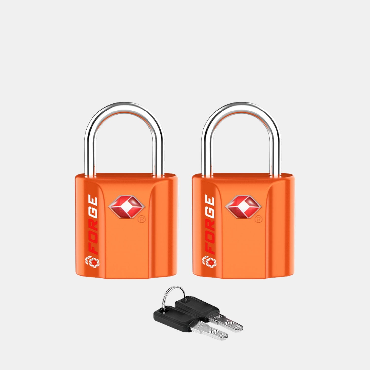 TSA Approved Dimple Key Luggage Lock - TSA006 Key, Ultra-Secure Small Size Lock. Orange 4 Locks