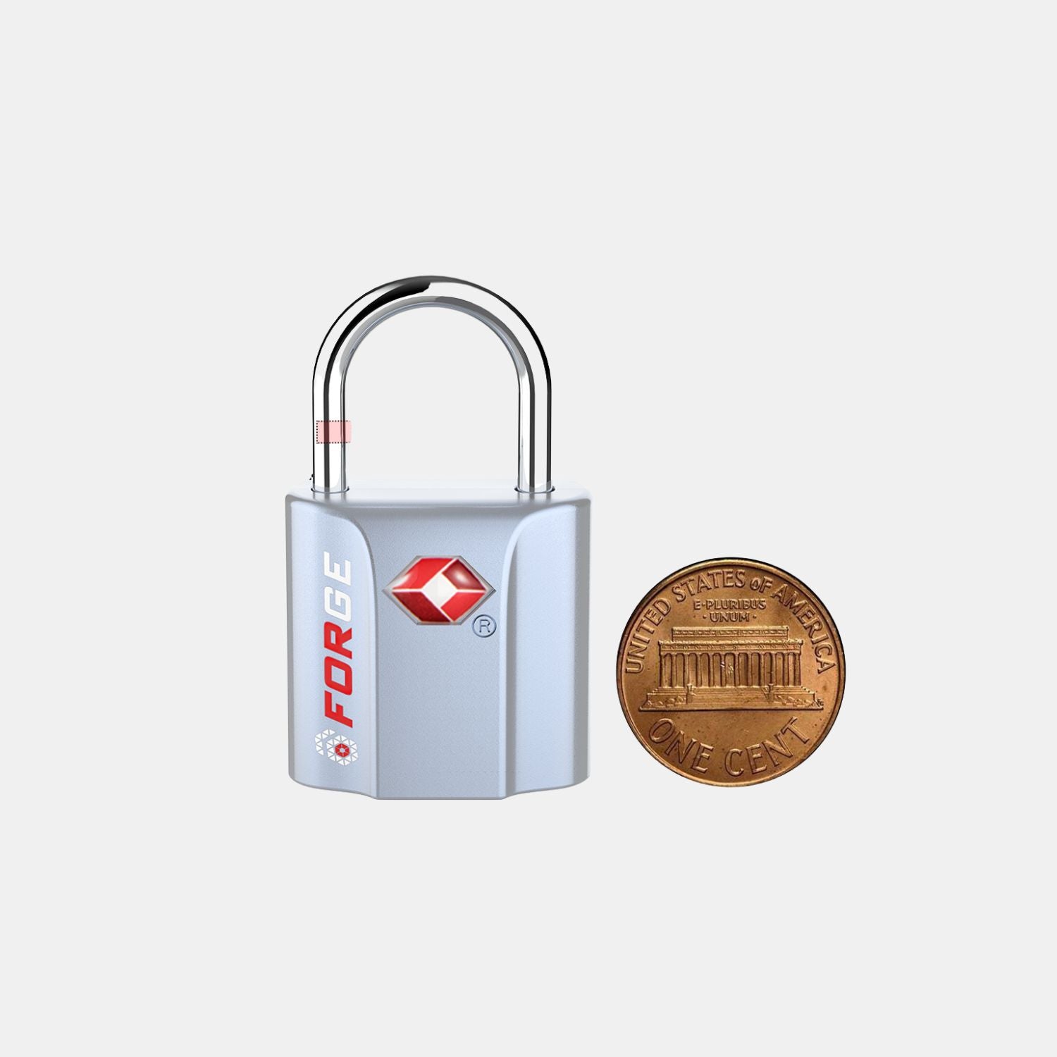TSA Approved Dimple Key Luggage Lock - TSA006 Key, Ultra-Secure Small Size Lock. Silver 2 Locks
