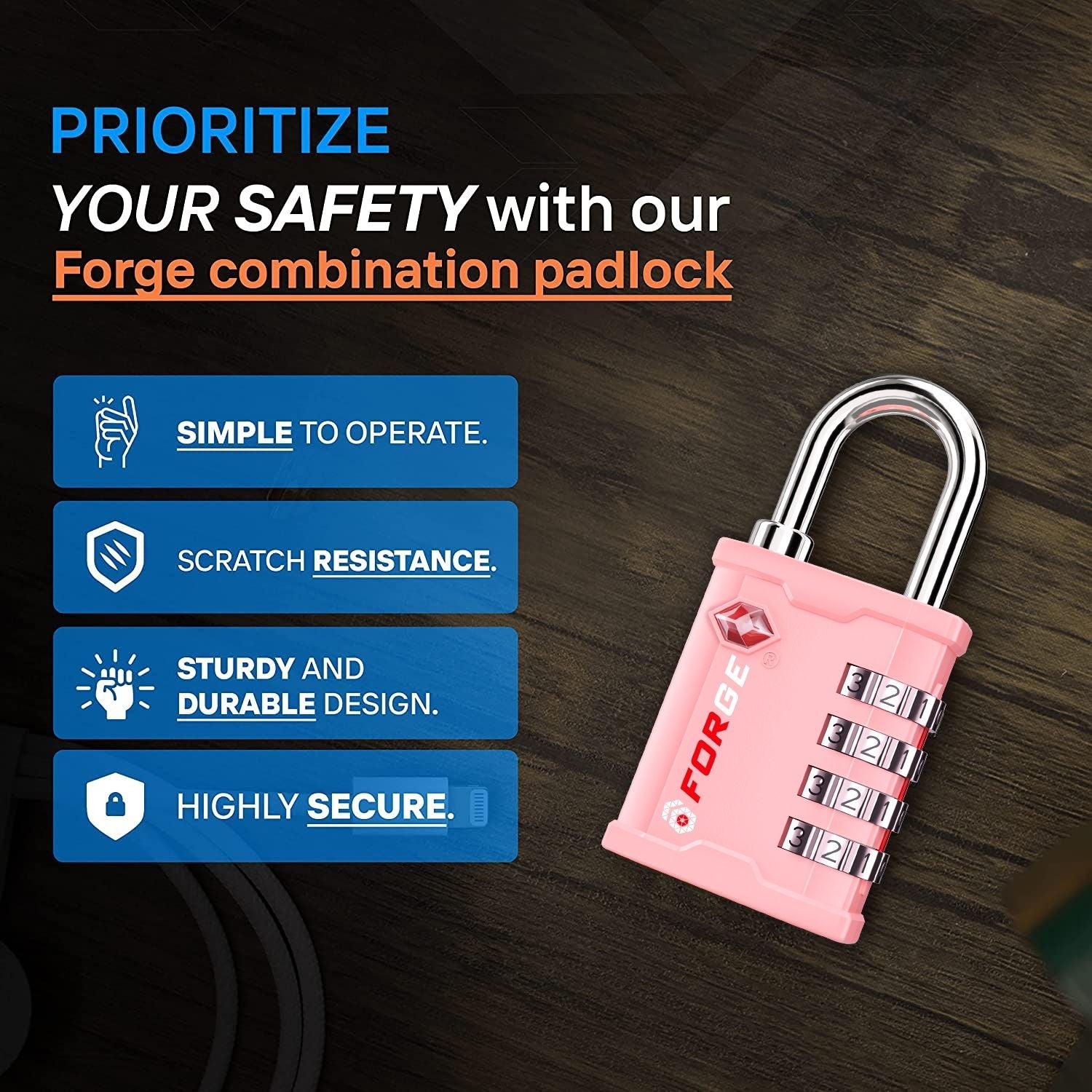 Heavy Duty Zinc Die-Cast TSA Approved Lock for Tool Box and Case with TSA006 Key, Pink 1 Lock