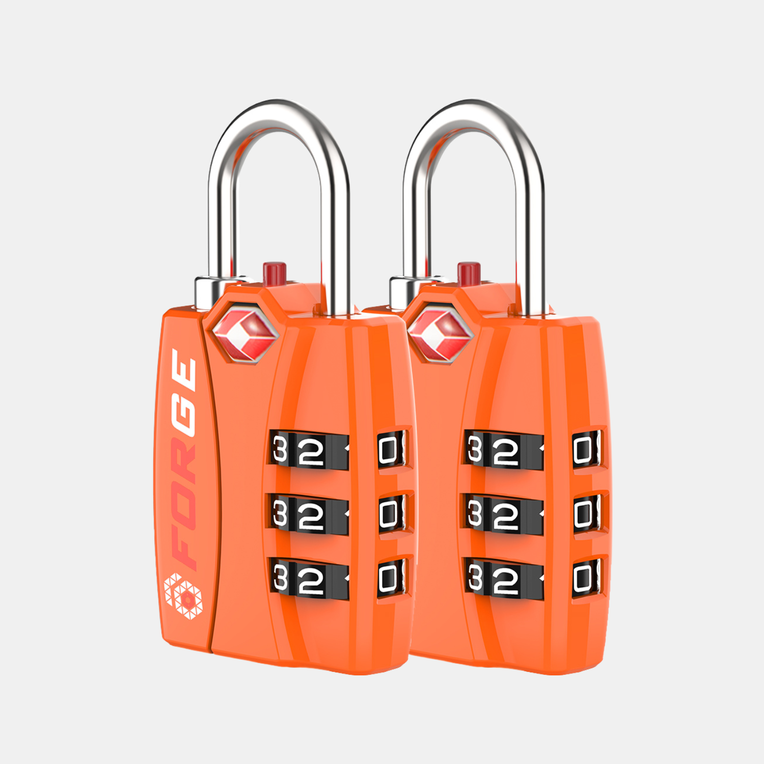 TSA Approved Luggage Locks 3 Digit Combination Open Alert Indicator Orange 2 Locks