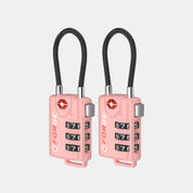 TSA Approved Cable Luggage Lock with Easy-to-Read Dials, Red 2 Locks