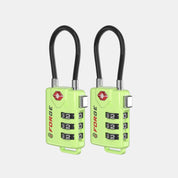 TSA Approved Cable Luggage Lock with Easy-to-Read Dials, Green 2 Locks