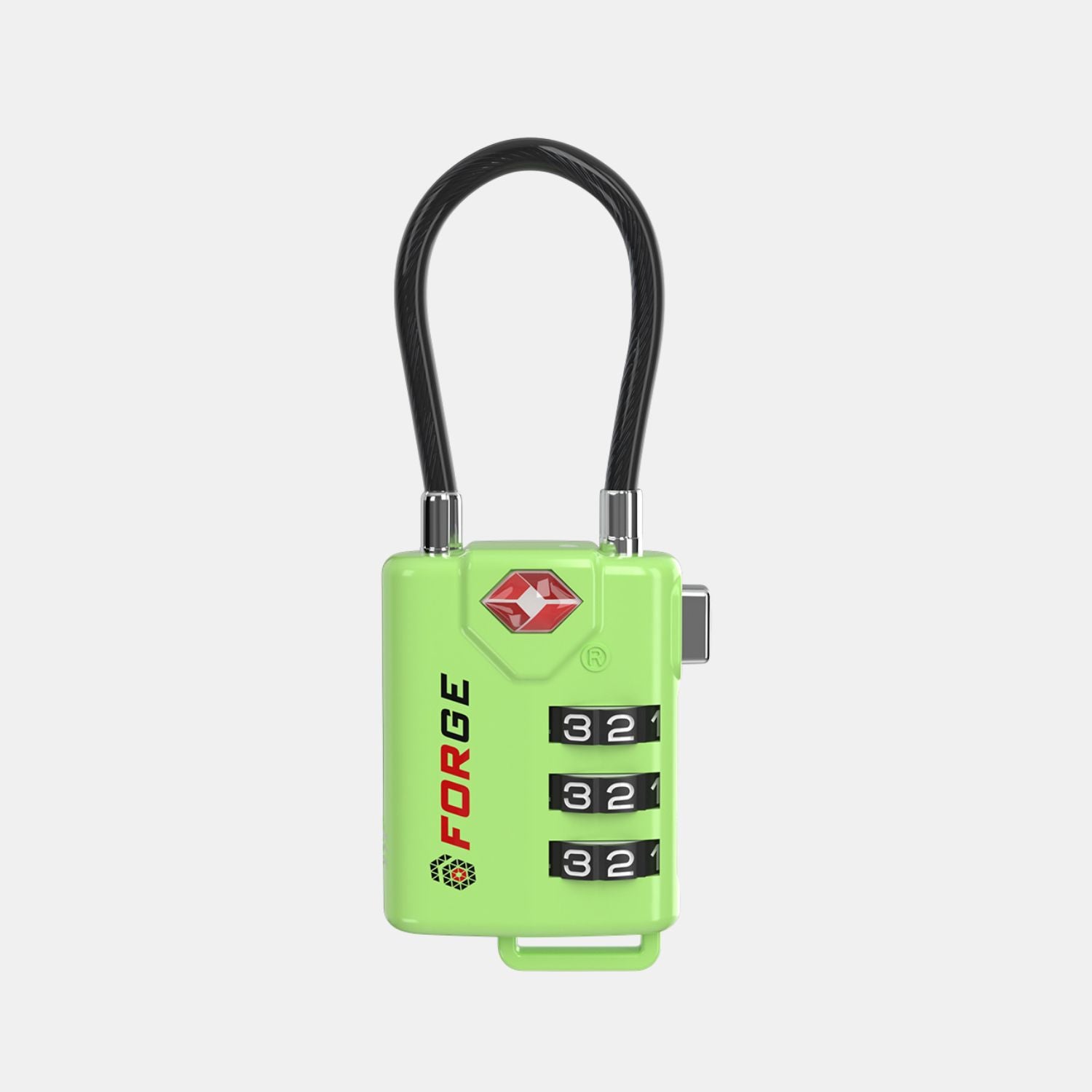 TSA Approved Cable Luggage Lock with Easy-to-Read Dials, Green 2 Locks