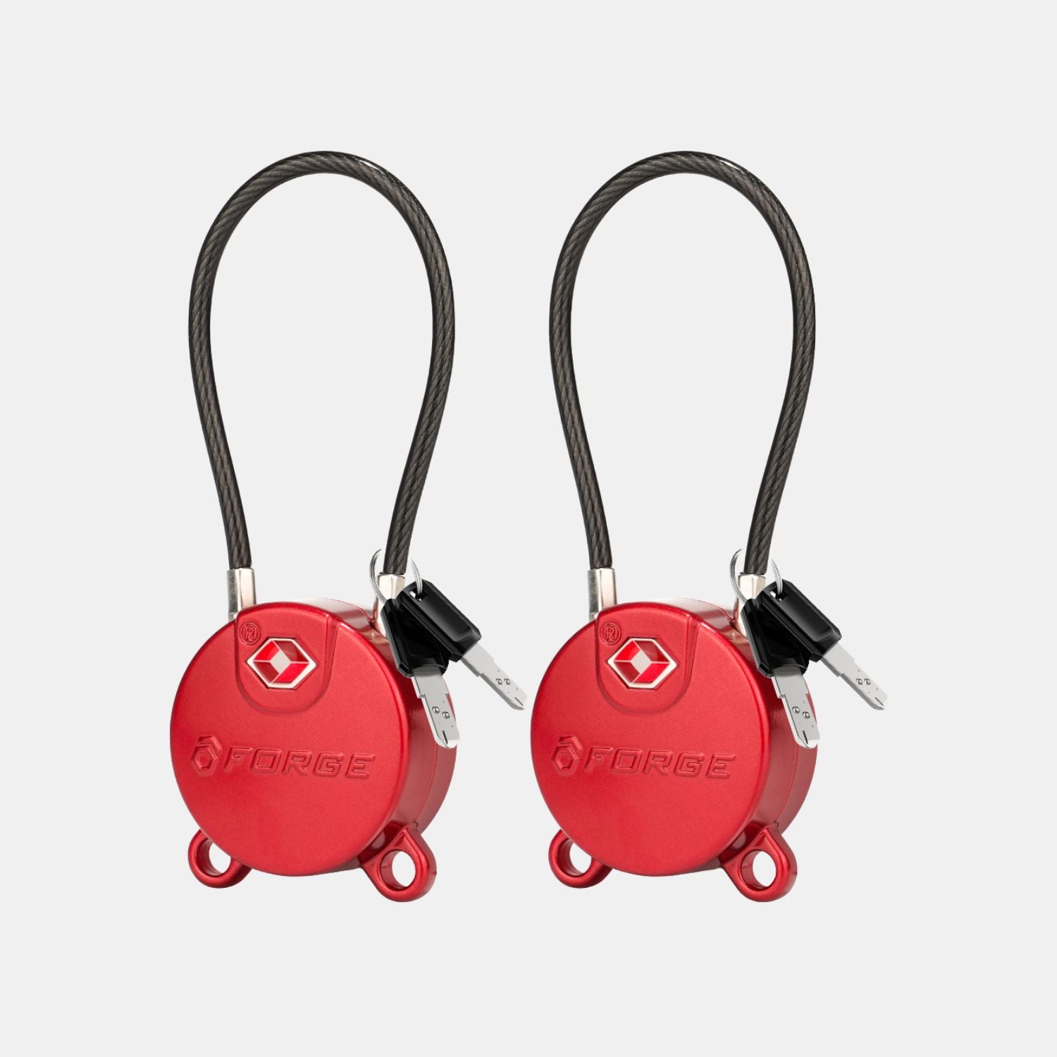 TSA Approved Luggage Locks, Ultra-Secure Dimple Key Travel Locks,TSA006 Key, Red 2 Locks
