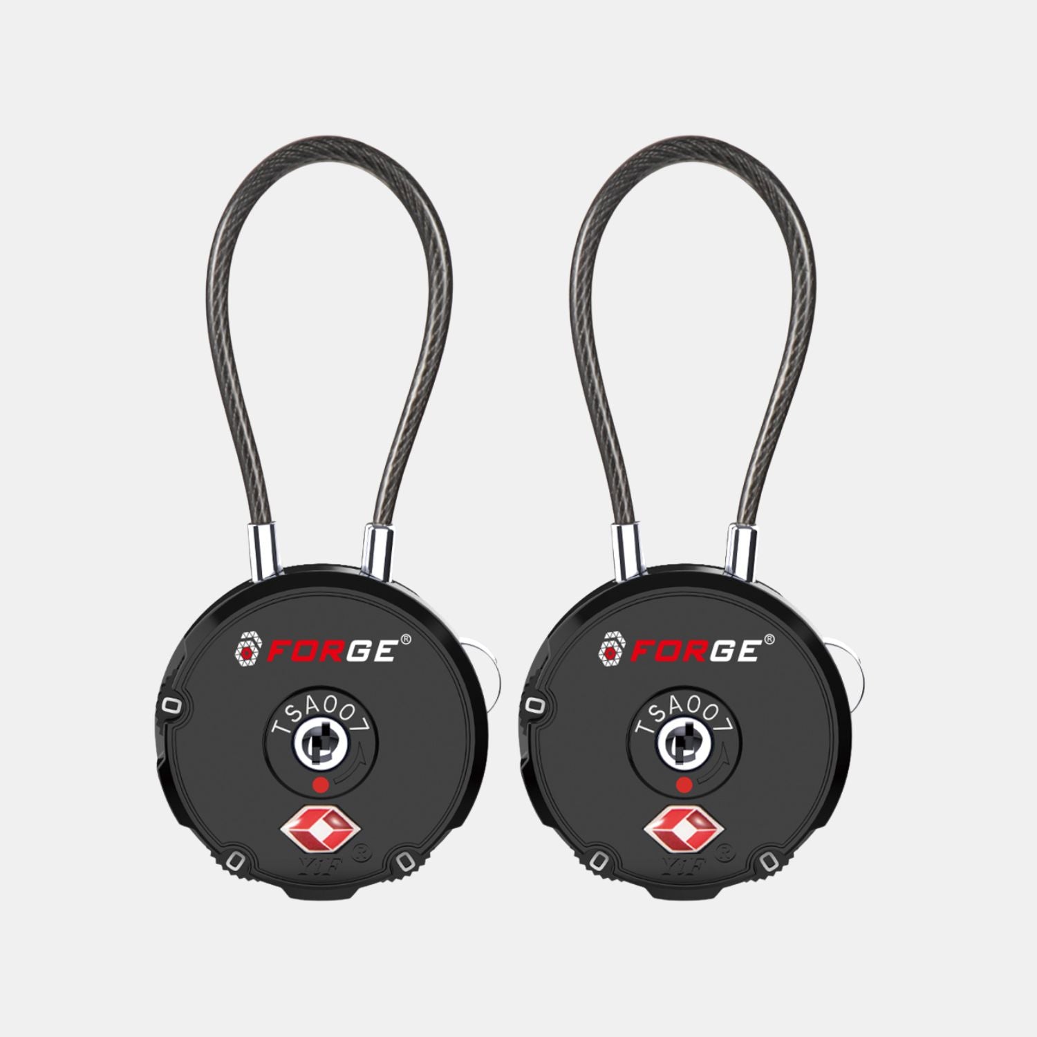TSA Approved Round-Shaped Luggage Lock: Combination, Easy to Set, Use, Black 2 Locks
