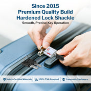 Candado para equipaje con llave de puntos aprobado por la TSA - Llave TSA006, candado pequeño ultraseguro. Plateado, 2 candados.