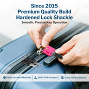 Forge Ultra-Compact TSA Approved Lock with TSA006 Anti-Pick Dimple Key (4 Colors Pack)
