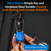 Forge TSA Approved Luggage Cable Lock Keyed Alike (Blue, 2 Pack)