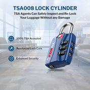Candados para equipaje aprobados por la TSA: combinación de 3 dígitos, indicador de alerta abierta