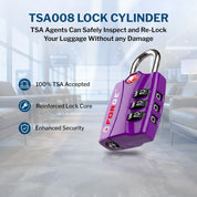 Candados para equipaje aprobados por la TSA: combinación de 3 dígitos, indicador de alerta abierta