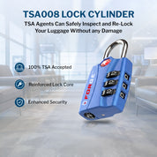 Candados para equipaje aprobados por la TSA: combinación de 3 dígitos, indicador de alerta abierta