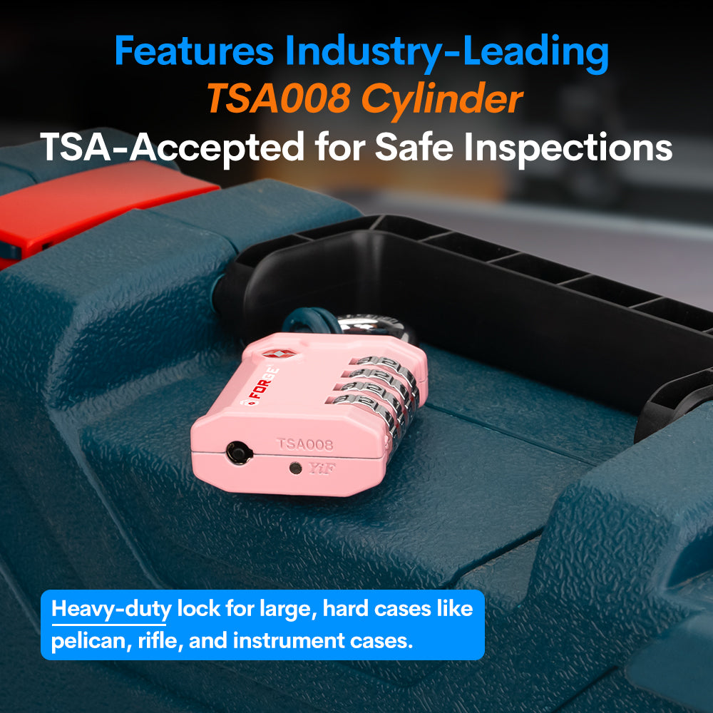 Forge Heavy-Duty TSA008 Lock for Pelican Case & Toolbox | Pink 1-Pack