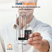 Cabinet LockCombination PadlockStainless Steel Gym Locker Lock Code Long Adjustable Shackle for Outdoor School Gym Sports lockers Fences balck 1 pack