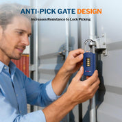 Combination Lock for Locker, 4-Digit Padlock with Code for Gym, School, Home & Work, Shackle Height: 1.77 in, 1-Pack, Model CL-42 Blue