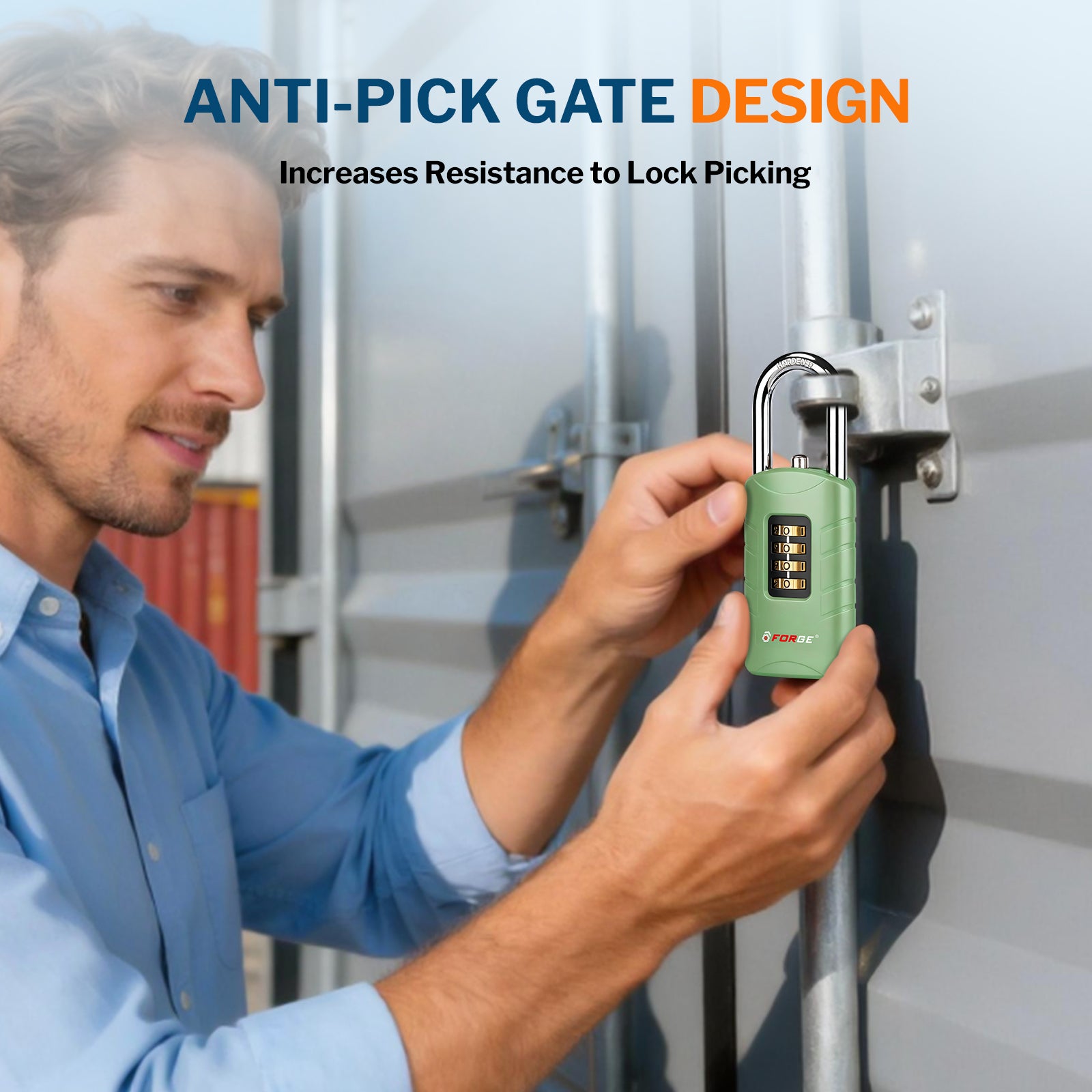 Combination Lock for Locker, 4-Digit Padlock with Code for Gym, School, Home & Work, Shackle Height: 1.77 in, 1-Pack, Model CL-42 Green