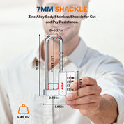 Cabinet LockCombination PadlockStainless Steel Gym Locker Lock Code Long Adjustable Shackle for Outdoor School Gym Sports lockers Fences Silver 1 pack