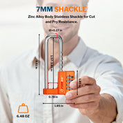 Cabinet LockCombination PadlockStainless Steel Gym Locker Lock Code Long Adjustable Shackle for Outdoor School Gym Sports lockers Fences Orange 1 pack