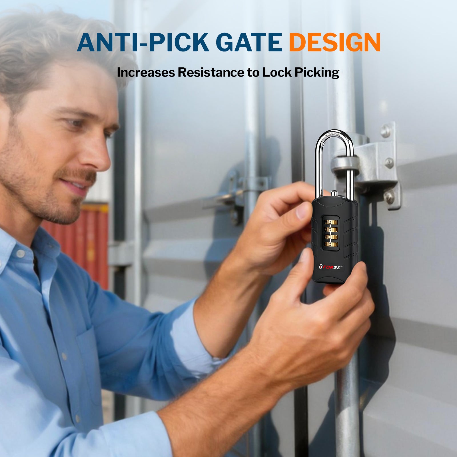 Combination Lock for Locker, 4-Digit Padlock with Code for Gym, School, Home & Work, Shackle Height: 2.52 in, 1-Pack, Model CL-42 Black