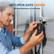 Forge 4-Digit Combination Padlock with Backup Keys(Black, Short 2 Locks, Same Key)