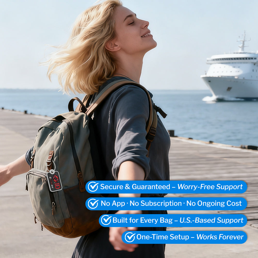 Forge TSID Lost and Found Travel Tag - Black Big 4 Pack.