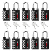 Twin Guard Dual-Access Lock - Heavy-Duty for Pelican Case, Toolbox, Suitcase, Camping. Black 10 Pack