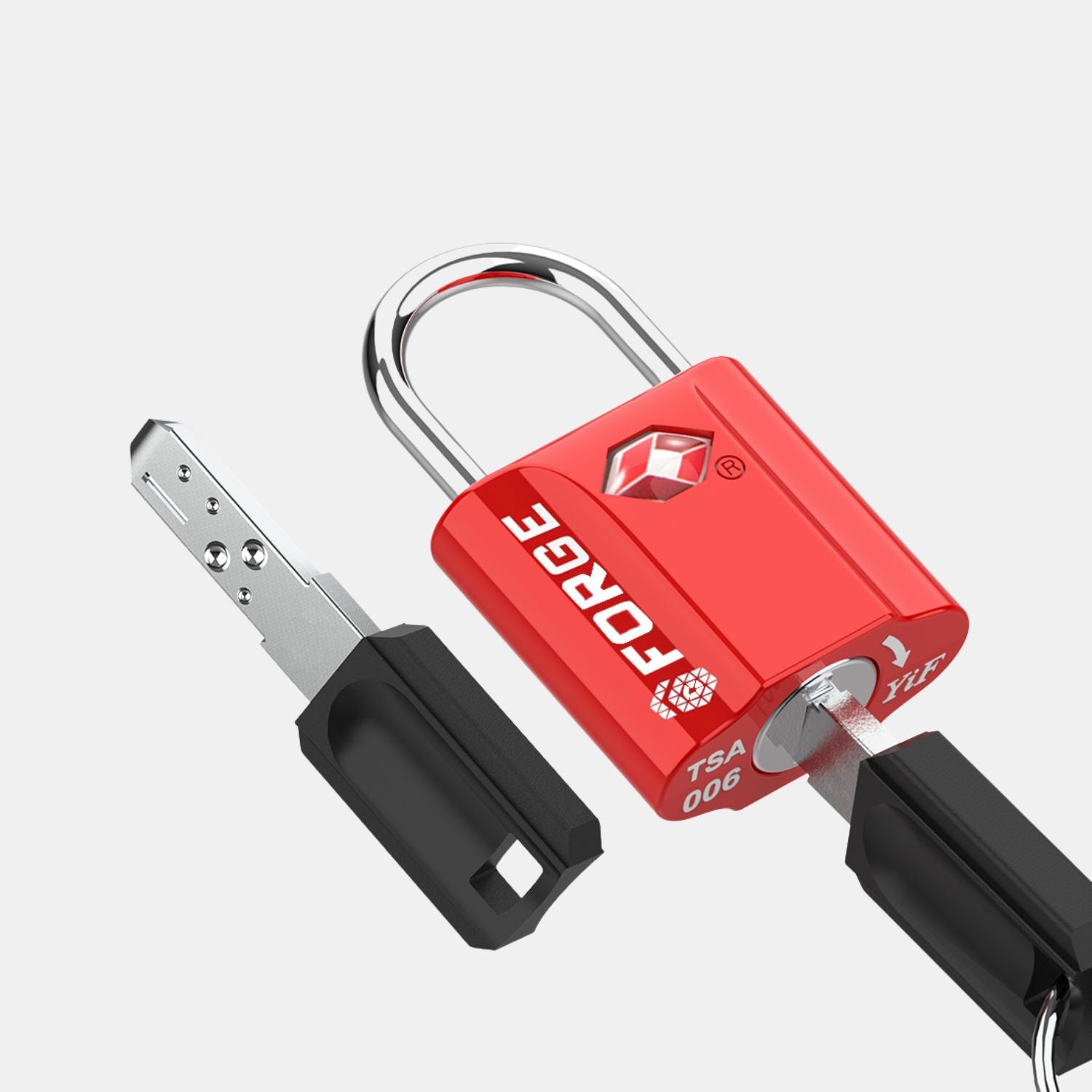 TSA Approved Dimple Key Luggage Lock - TSA006 Key, Ultra-Secure Small Size Lock. Red 4 Locks