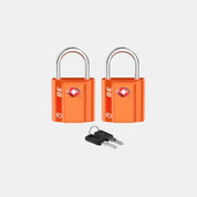 TSA Approved Dimple Key Luggage Lock - TSA006 Key, Ultra-Secure Small Size Lock. Orange 6 Locks