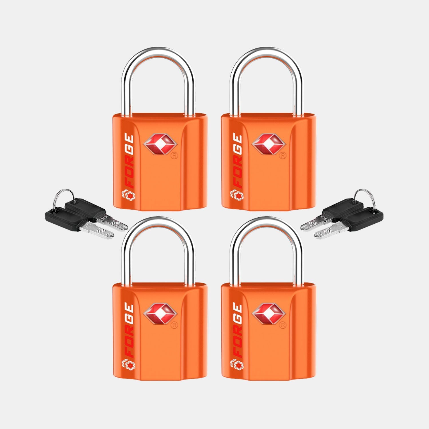Orange TSA006 Dimple Key Locks (2-Pack) | Secure Travel – Forge Life LLC