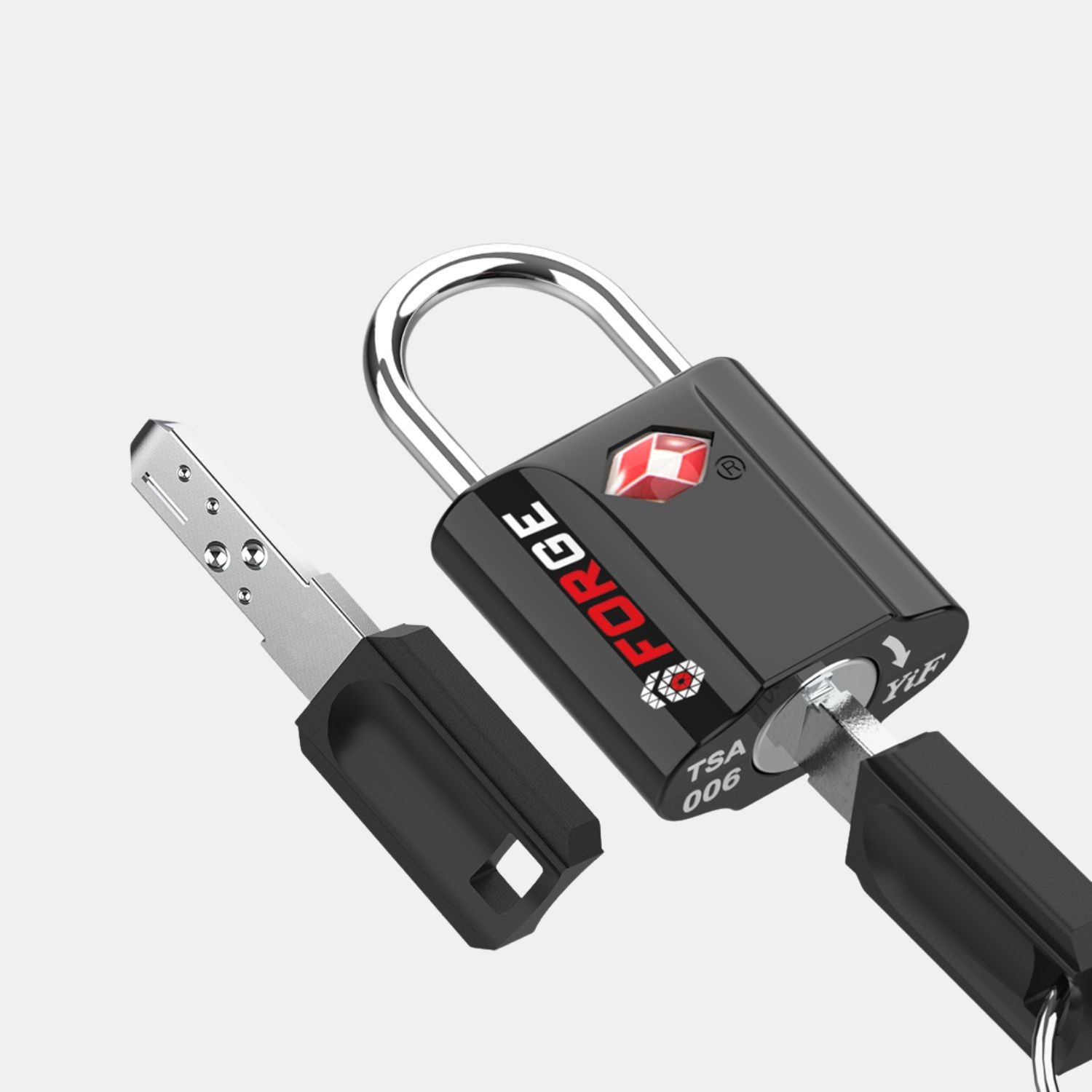 TSA Approved Dimple Key Luggage Lock - TSA006 Key, Ultra-Secure Small Size Lock. Black 2 Locks