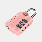 TSA-Approved Luggage Locks: 3-Digit Combination, Open Alert Indicator, Pink 2 Locks