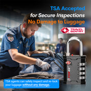 Heavy Duty TSA Approved Lock for Toolbox and Case with TSA006 Key, Black 3 Locks. Model 17067.