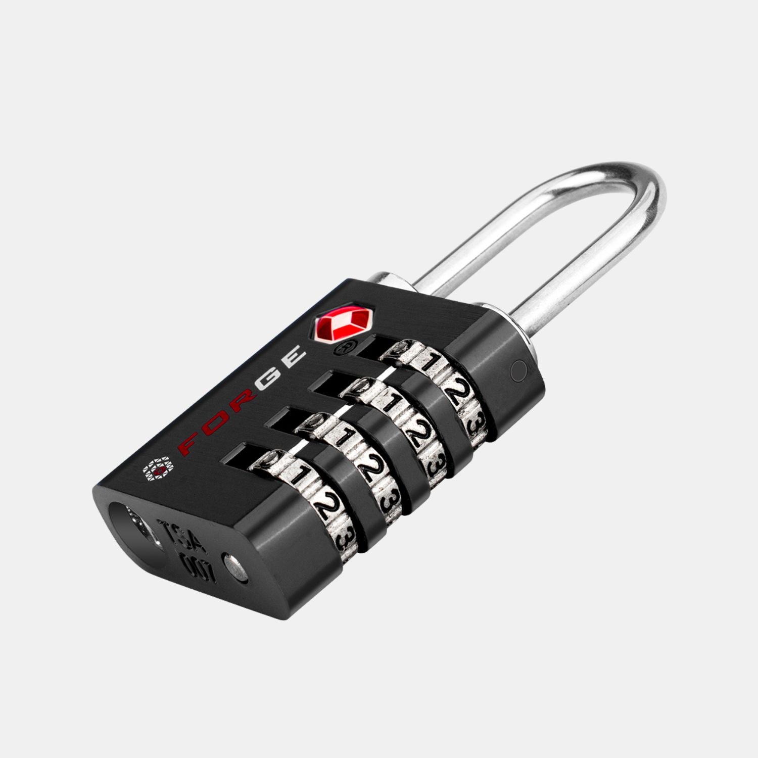 Dual-Opening TSA Approved Luggage Lock: Key or Combination Access, Heavy Duty. 6 Black Locks