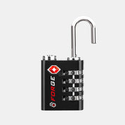 Dual-Opening TSA Approved Luggage Lock: Key or Combination Access, Heavy Duty. 4 Black Locks