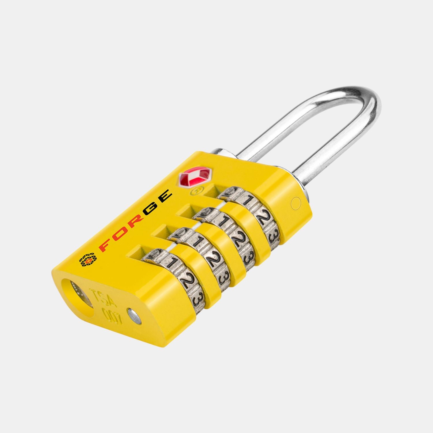 Dual-Opening TSA Approved Luggage Lock: Key or Combination Access, Heavy Duty. 4 Yellow Locks