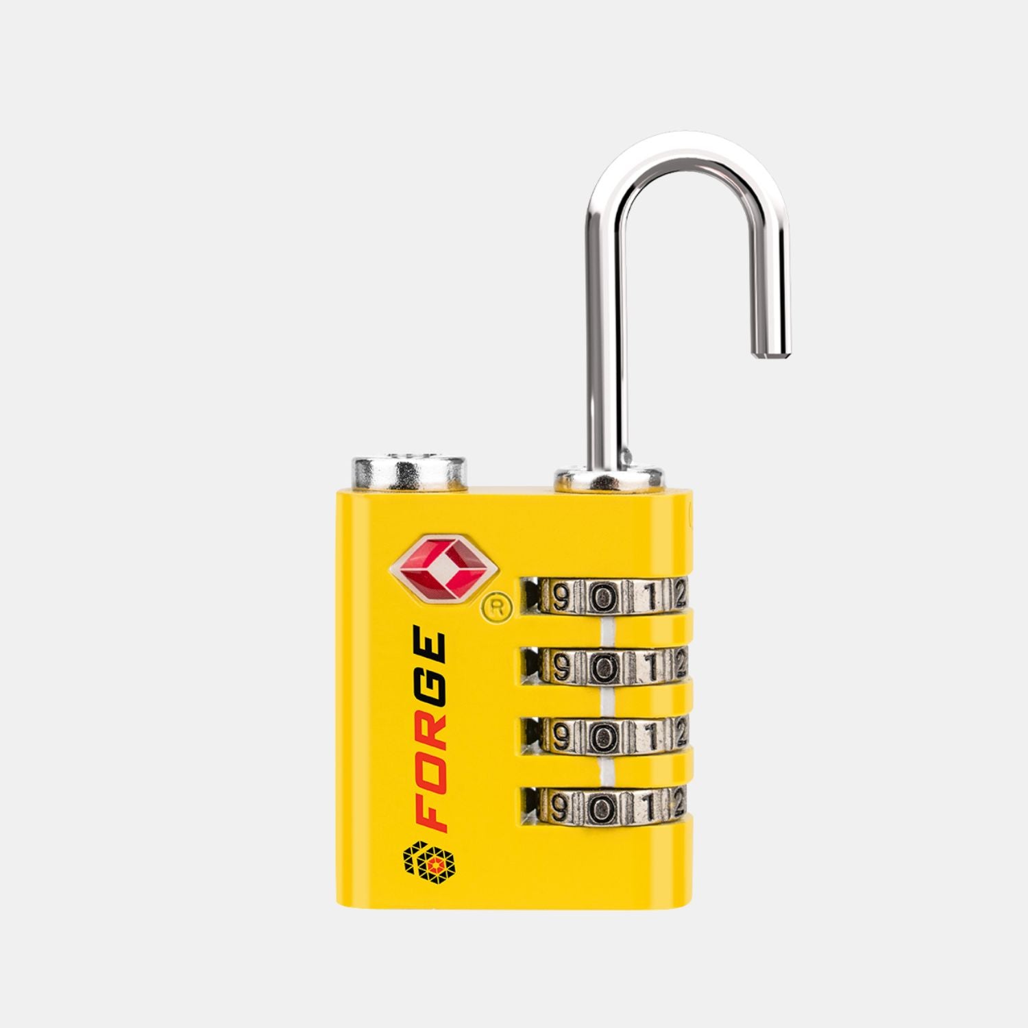 Dual-Opening TSA Approved Luggage Lock: Key or Combination Access, Heavy Duty. 4 Yellow Locks