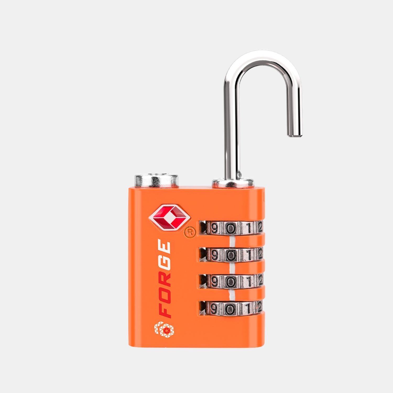 Dual-Opening TSA Approved Luggage Lock: Key or Combination Access, Heavy Duty. 2 Orange Locks