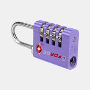 Dual-Opening TSA Approved Luggage Lock: Key or Combination Access, Heavy Duty. 2 Purple Locks