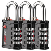 Heavy Duty TSA Approved Lock for Toolbox and Case with TSA006 Key, Black 3 Locks. Model 17067.