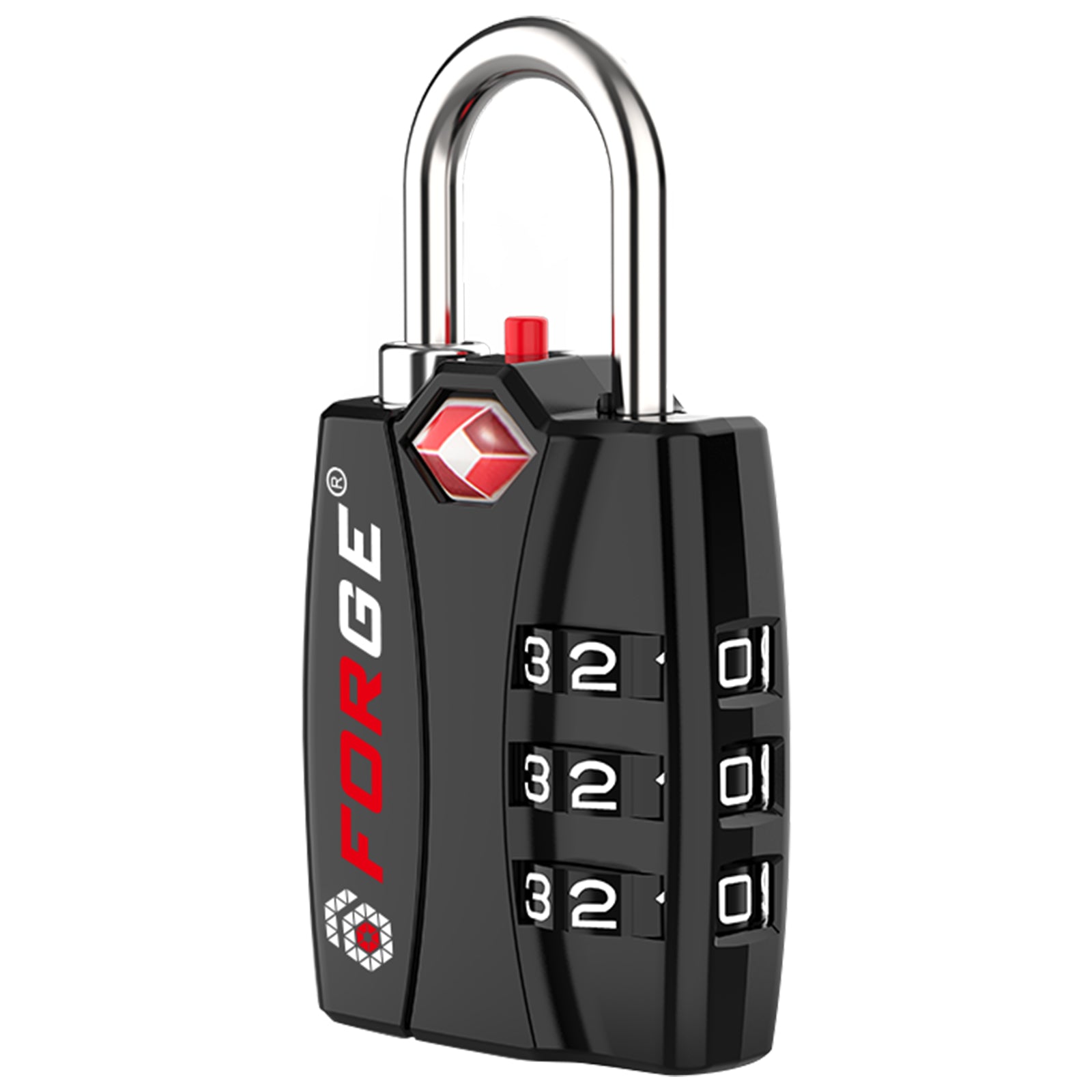 Candados para equipaje Forge aprobados por la TSA: combinación de 3 dígitos, indicador de apertura, negro, 1 unidad. 