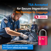 TSA Approved Dimple Key Luggage Lock - TSA006 Key, Ultra-Secure Small Size Lock. 4 Colors.