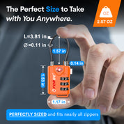 Forge TSA Approved Cable Luggage Lock with Easy-to-Read Dials, Orange 2 Locks