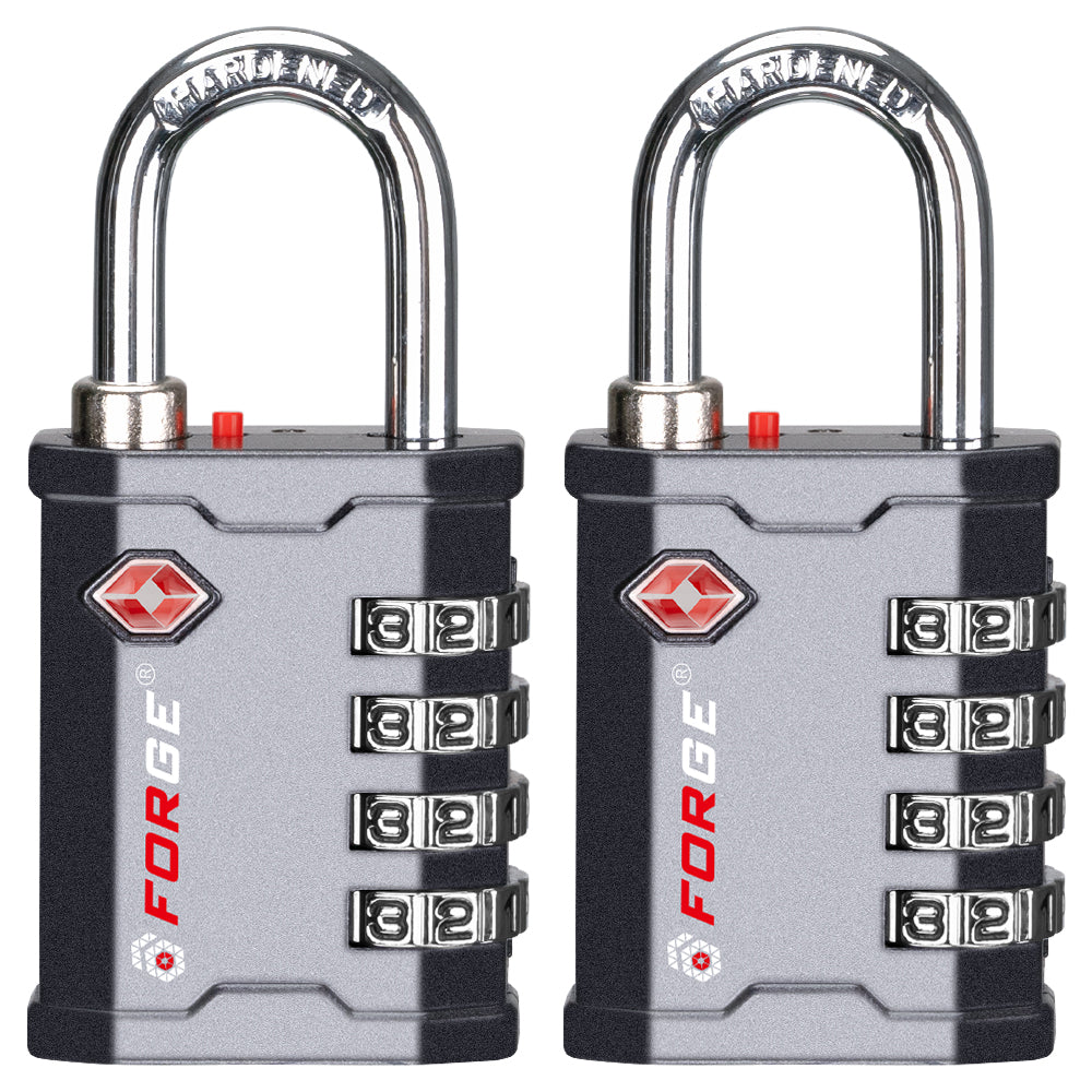 Forge Model Giant 17067 Heavy-Duty TSA008 Lock Cylinder, 4-Digit & Open Alert, for Pelican Case, Toolbox, Gym Locker (Gray, 2-Pack)