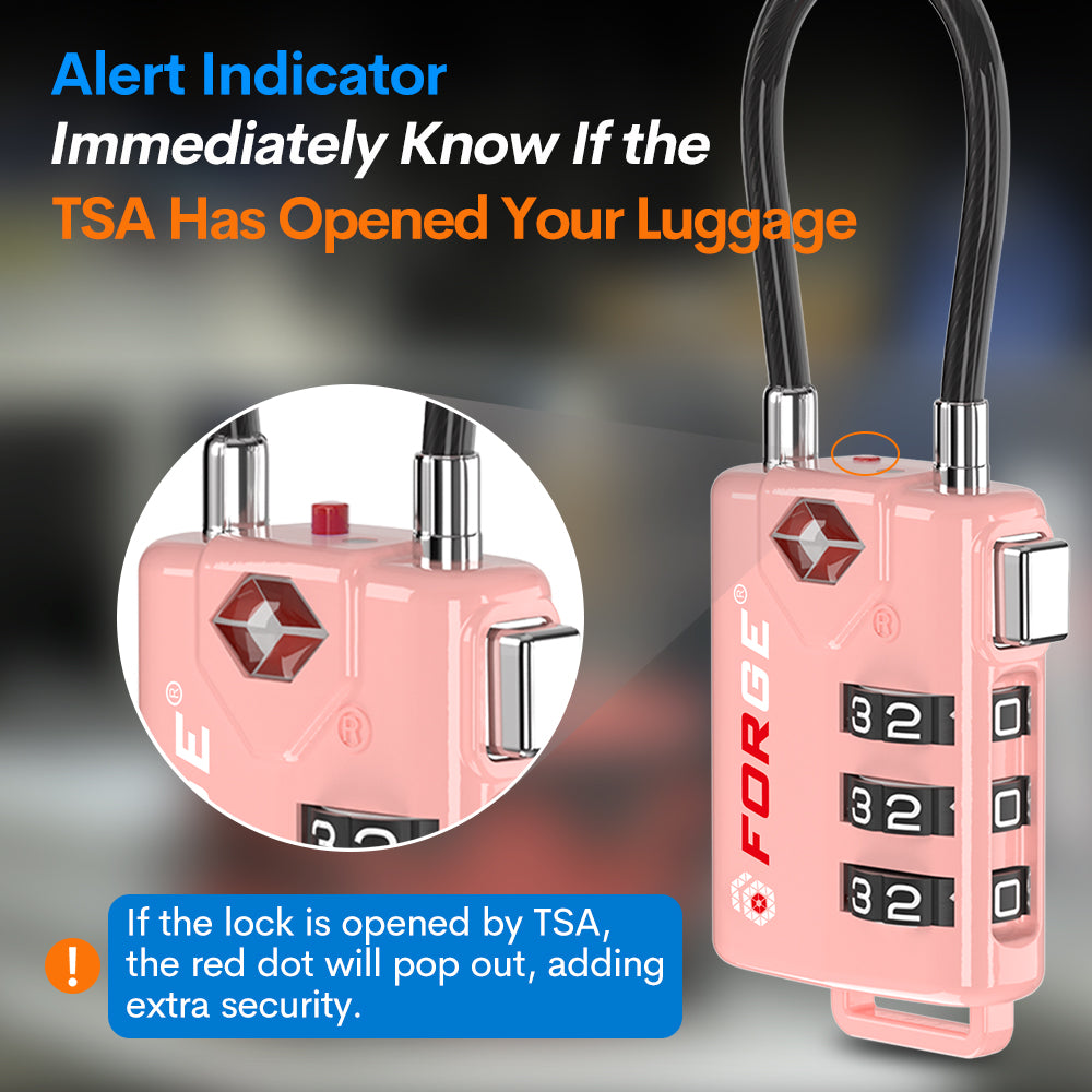 Candado para equipaje con cable aprobado por la TSA y diales de fácil lectura
